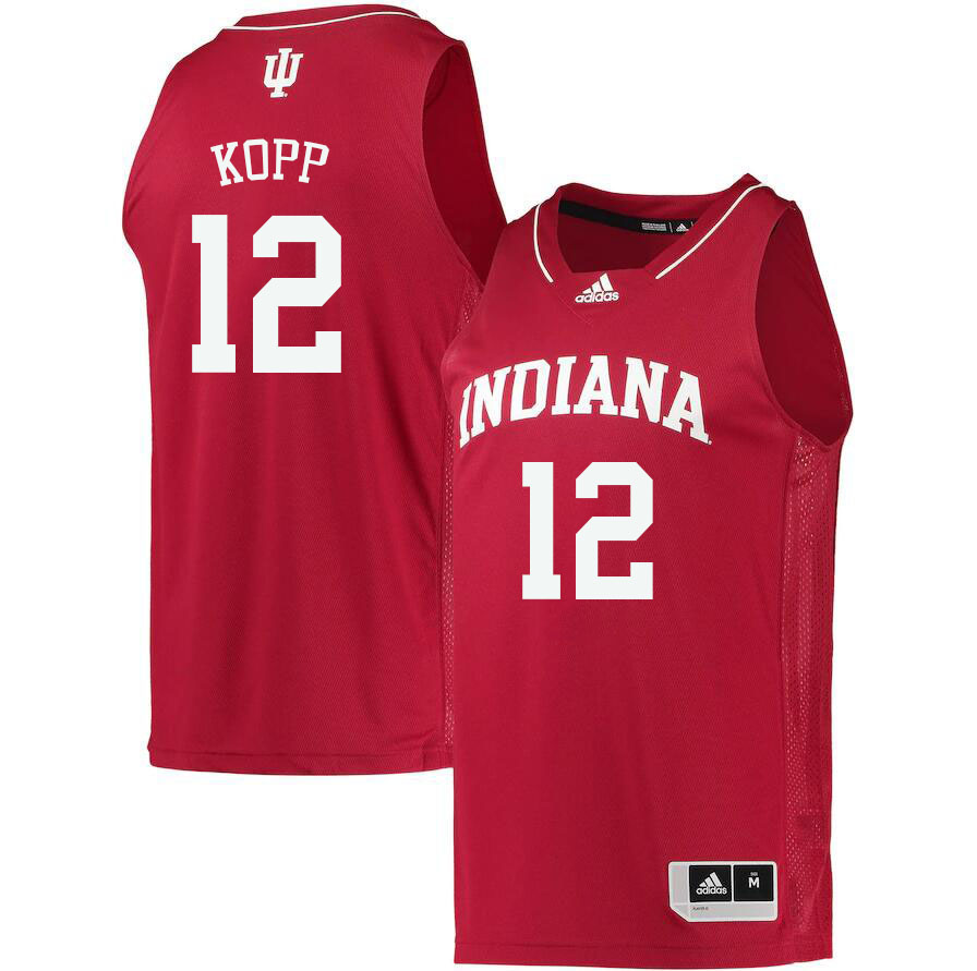 Men #12 Miller Kopp Indiana Hoosiers College Basketball Jerseys Sale-Crimson